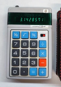 Calculatrice vintage CITIZEN Eight avec housse - Afbeelding 1 van 3