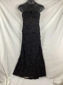 Chetta B Dress Sz 8 Black Fit Flair Dramatic Tulle Cocktail Evening formal prom - Picture 1 of 10