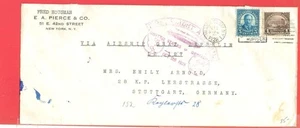 USA $1 + 5c used on GRAF ZEPPELIN Flight cover to Germany 1928 - Picture 1 of 3