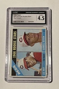 1966 Topps Reds Rookie Stars Lee May Darrel Osteen CGC Graded 4.5 VG/EX + - Picture 1 of 2