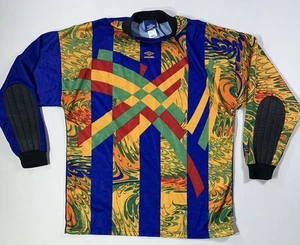 Vintage Umbro Goalkeeper Jersey Adult L USA 90s Abstract Pattern Padded GK - Picture 1 of 5