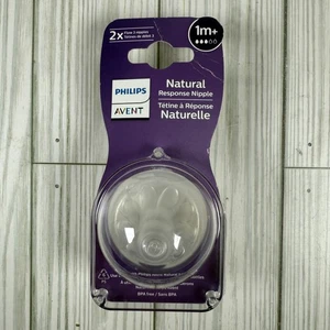 PACK OF 2 Philips Avent Natural Response Nipple Flow 3 1M+ Baby Bottle Nipples  - Picture 1 of 5