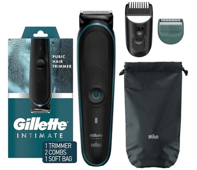 Gillette Intimate Men's Pubic Trimmer, 100% Waterproof for Wet & Dry Use - Image 1 of 4