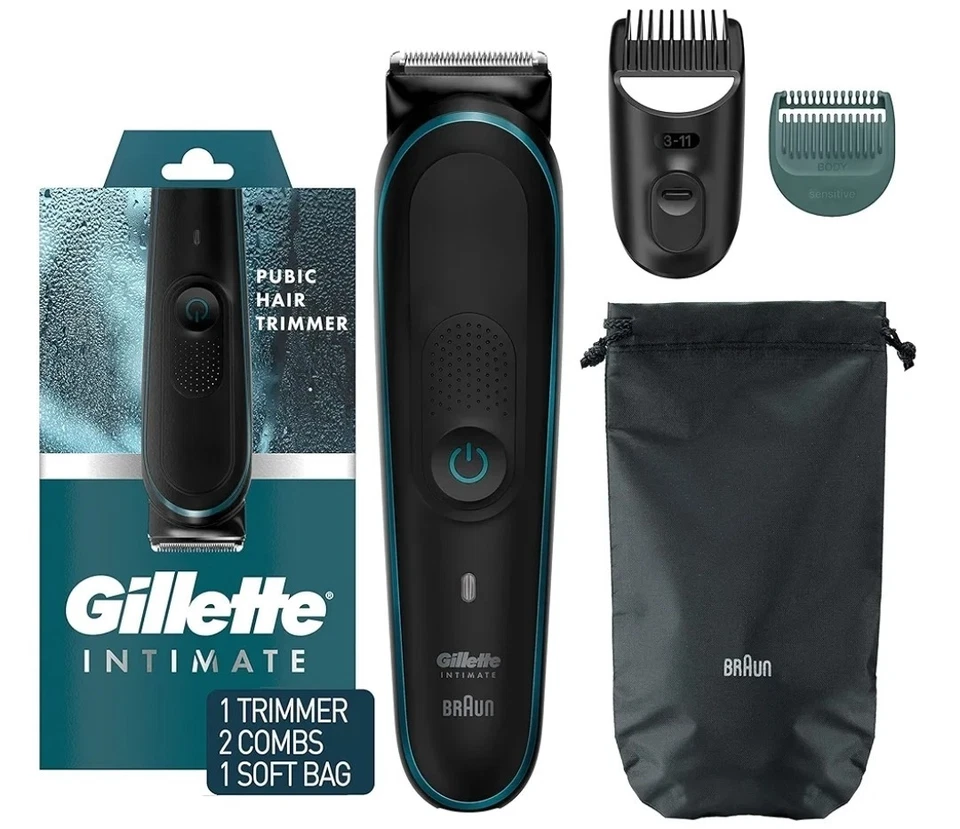 Gillette - Intimate - Pubic Hair Trimmer - Gentle & Easy - By Braun - Waterproof