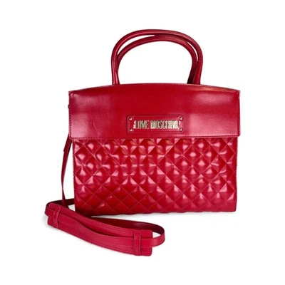 LOVE MOSCHINO Borsa Quilted Nappa PU Rosso GOLD & RED Handbag Crossbody NWT - Image 1 of 4