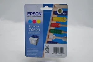PACK Cartouche d'encre originale EPSON T0520 T520 couleur tricolor NEUF - Afbeelding 1 van 4