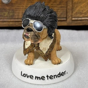 Zelda Wisdom 2002 "Love Me Tender" Elvis Bulldog Figurine #4776 - Picture 1 of 6