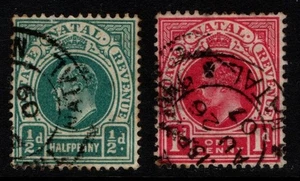 South Africa Natal 1904 1908 King Edward VII ½d, 1d SG146-47 Used - Picture 1 of 1