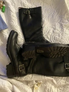 Timberland Lexiss Women's Tall Leather Riding Buckle Boot - Black, Size US 9.5 - Picture 1 of 12