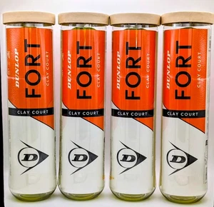 Dunlop Fort Clay Court 4 x 4er Dose Tennis Bälle Turnierball DTB Sand Clay NEU - Picture 1 of 1