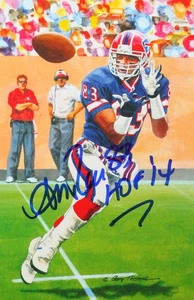 Andre Reed Autographed Buffalo Bills Goal Line Art Card w/ HOF- Beckett *Blue - Picture 1 of 10