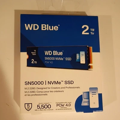 WD Blue SN5000 2TB NVMe M.2 SSD - New Sealed - Image 1 of 2