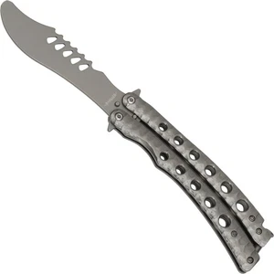 Haller Übungsmesser Butterfly Trainer Rough Grey Balisong Trainingsmesser STUMPF - Bild 1 von 2