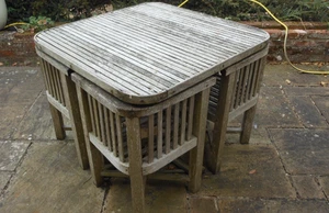 Heals, teak garden table, chairs. Clementine Churchill or Hughes Bolckow design - Picture 1 of 20