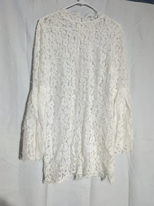 Abito ENDLESS ROSE bianco manica a campana pizzo medio bianco sporco zip schiena - Foto 1 di 9