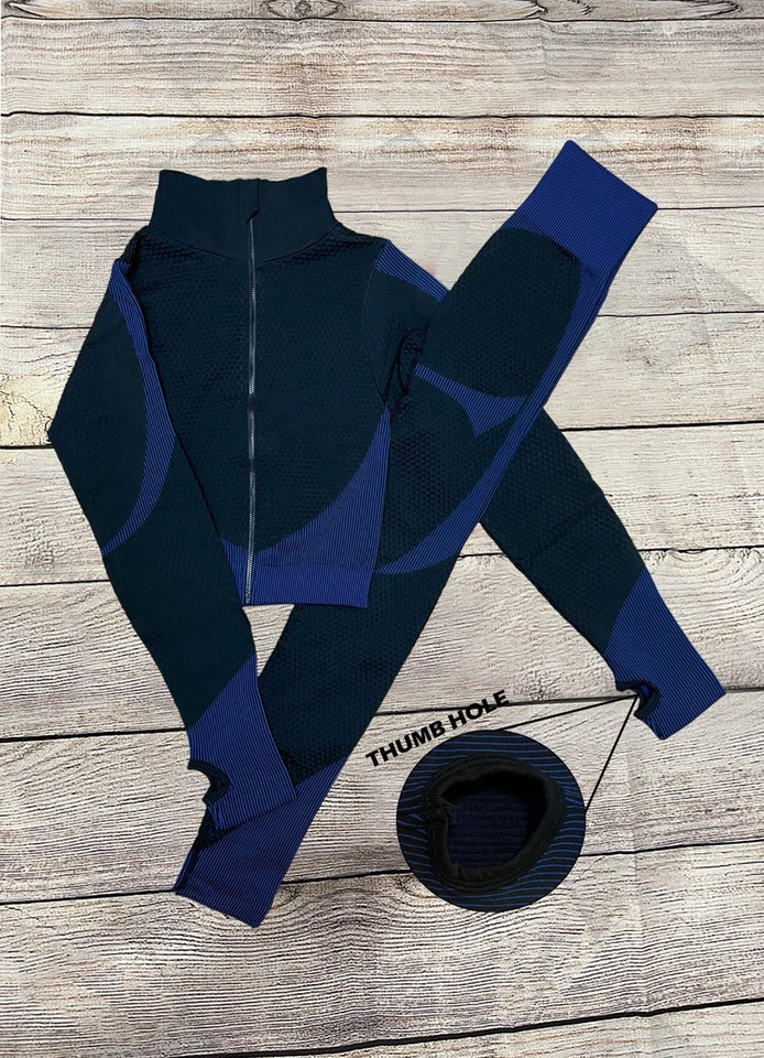 Traje sin costuras de 2 piezas para mujer (elástico) (S/M) y (L/XL) Foto 1 de 3