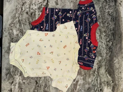 Винтажный Baby Boy Wilson цельный 2шт набор овощная тема и спорт 3-6 М - Изображение 1 из 4