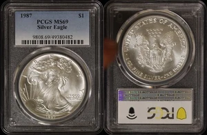 1987 American Silver Eagle - PCGS MS69 - Picture 1 of 3