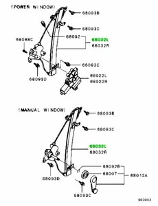 Regulator, Rr Door Window, Lh For: Mitsubishi Lancer Evo 7 8 9 (CT9A) - Picture 1 of 1
