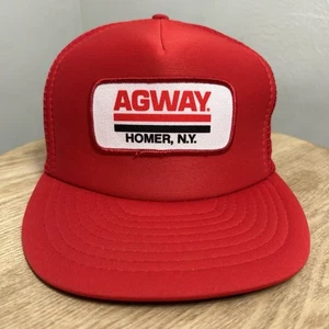 VTG Agway Homer, NY Mesh Trucker Hat Red Snapback Cap Agriculture Farming EUC - Picture 1 of 10