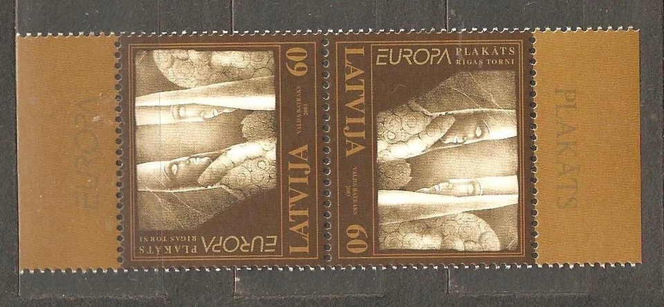 Letonia: sello único como nuevo en pareja, EUROPA - Arte de póster, 2003, Mi#590, MNH. Foto 1 de 1
