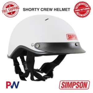 Simpson Shorty Crew Helmet Medium - Gloss White #9430021 - Picture 1 of 11