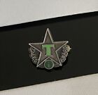  Vintage Enameled Sterling Silver - TEXACO 1 Year Sales Award Green T Pin -1.2g