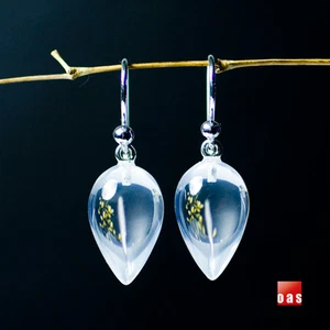 Sterling Silver Clear Quartz Acorn Drop Earrings Hook or Lever Back No.8878213 - Picture 1 of 12