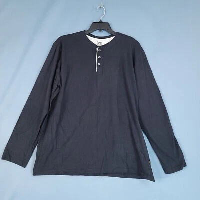 Lee Men's Long Sleeve Pullover Shirt Black Size 2XL - Image 1 of 4