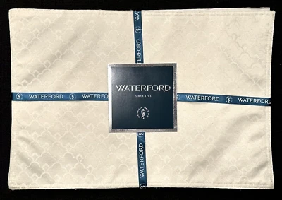 NEW WATERFORD PLACEMATS SET OF 4 LUXURY DINNER MATS EMBER IVORY 13x19 CRYSTAL - Image 1 of 3
