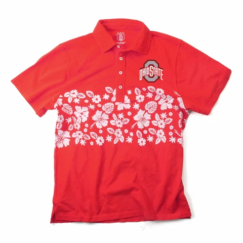 Wes and Willy Mens College Floral Polo Cover