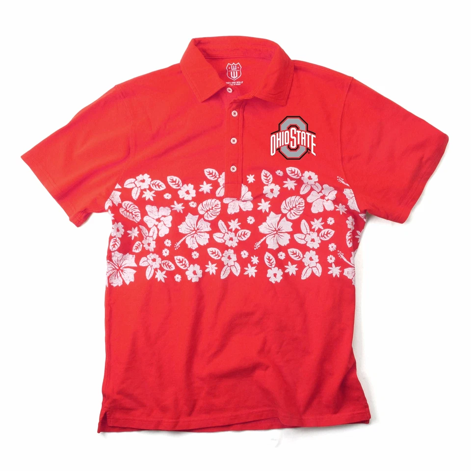 Wes and Willy Mens College Floral Polo - Image 1 of 1
