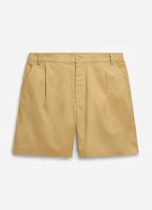 PERCIVAL PLEATED LINEN SHORTS IN TAN SIZE 32 *RRP £89 - Picture 1 of 6