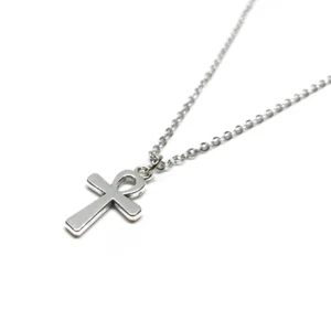 COLLANA con CROCE di ANKH Argento egiziana egizia ciondolo a catena Uomo e Donna - Foto 1 di 11