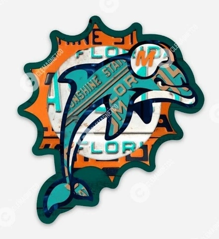 Miami DOLPHINS MAGNET - NFL Hill Waddle Old School Premium Vinyl Magnet Tua Era Cover