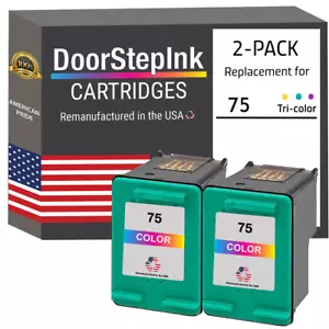 DoorStepInk Compatible Ink Cartridges For HP 75 Color 2PK USA - Picture 1 of 5