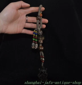Tibetan Buddhism bronze Green Tara Kwan-yin Goddess Buddha Statue Amulet pendant - Picture 1 of 7