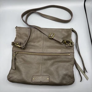 LUCKY BRAND Hobo Satchel Handtasche Schultertasche Leder Oliv Reißverschluss - Bild 1 von 6