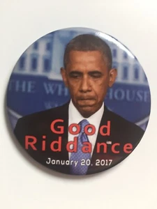 2017 Anti-Obama President Donald Trump Inauguration 3" Button Good Riddance Pin - Picture 1 of 4