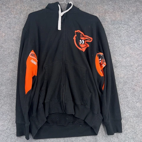 Baltimore Orioles Hoodie Mens 2XL Black Orange Logo Sweatshirt MLB Baseball Cover