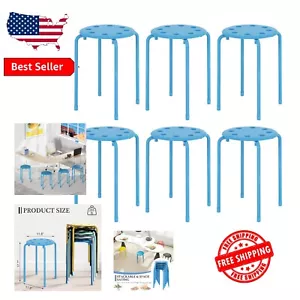 Set of 6 Colorful Portable Stools - 17.7 Inch Height, No Assembly Required - Picture 1 of 10