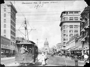 Congress Avenue & Sixth Street Austin TX 1913 POSTER 24 X 18 Inches Wall Art - Picture 1 of 2