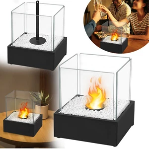 Quadrat Tischfeuer Tischkamin Bioethanol Feuerstelle Rauchfrei Mit Zubehör Innen - Bild 1 von 12