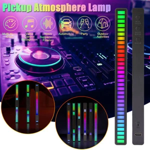 Led RGB Sound Controlled Music Levels Light Rechargeable Music Rhythm 32-bit Bar - Picture 1 of 11