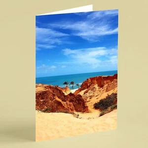 View of sea from rocky beach seascape birthday card for husband dad friend son - Picture 1 of 1