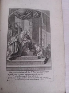Gravure ancienne du XVIIIè "La présentation de la Ste Vierge au temple" Daumont - Imagen 1 de 3