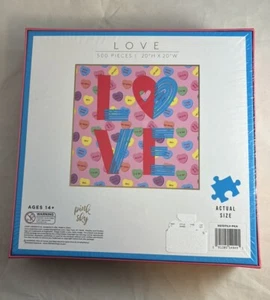 Pink Sky Valentine Love Candy Conversation Hearts 20x20 Puzzle 500 pieces Sealed - Picture 1 of 5