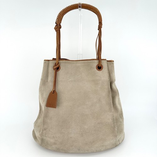 Gucci borsa a tracolla a mano in pelle scamosciata beige