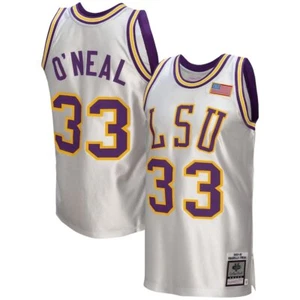 LSU Tigers Shaquille O'Neal #33 Mitchell & Ness White 1990 NCAA Authentic Jersey - Picture 1 of 7