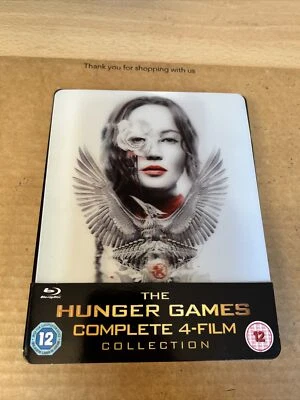 THE HUNGER GAMES COMPLETE 4 FILM COLLECTION BLU RAY STEELBOOK VGC With J Card - Image 1 of 4